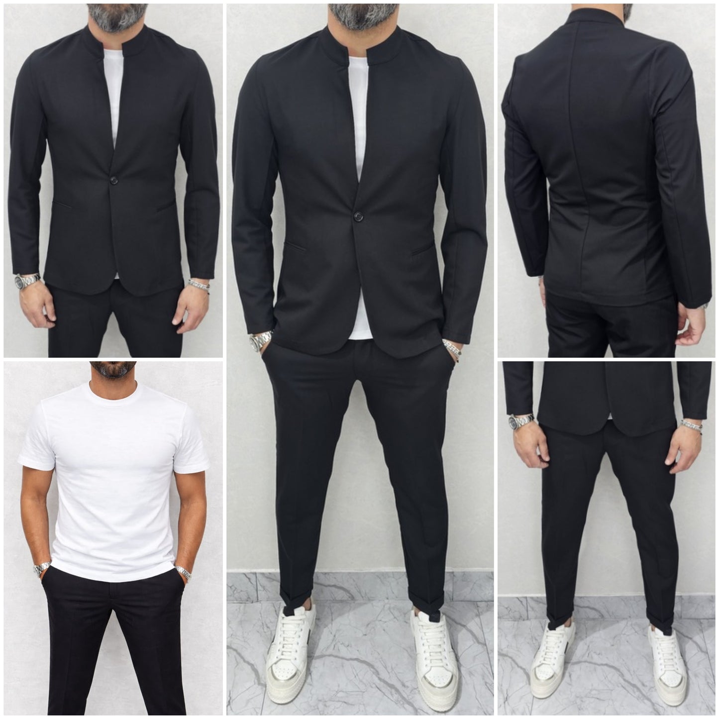 Completo Coreano 1 bottone slim Italy Giacca+Pantalone+T-shirt  44,46,48,50,52