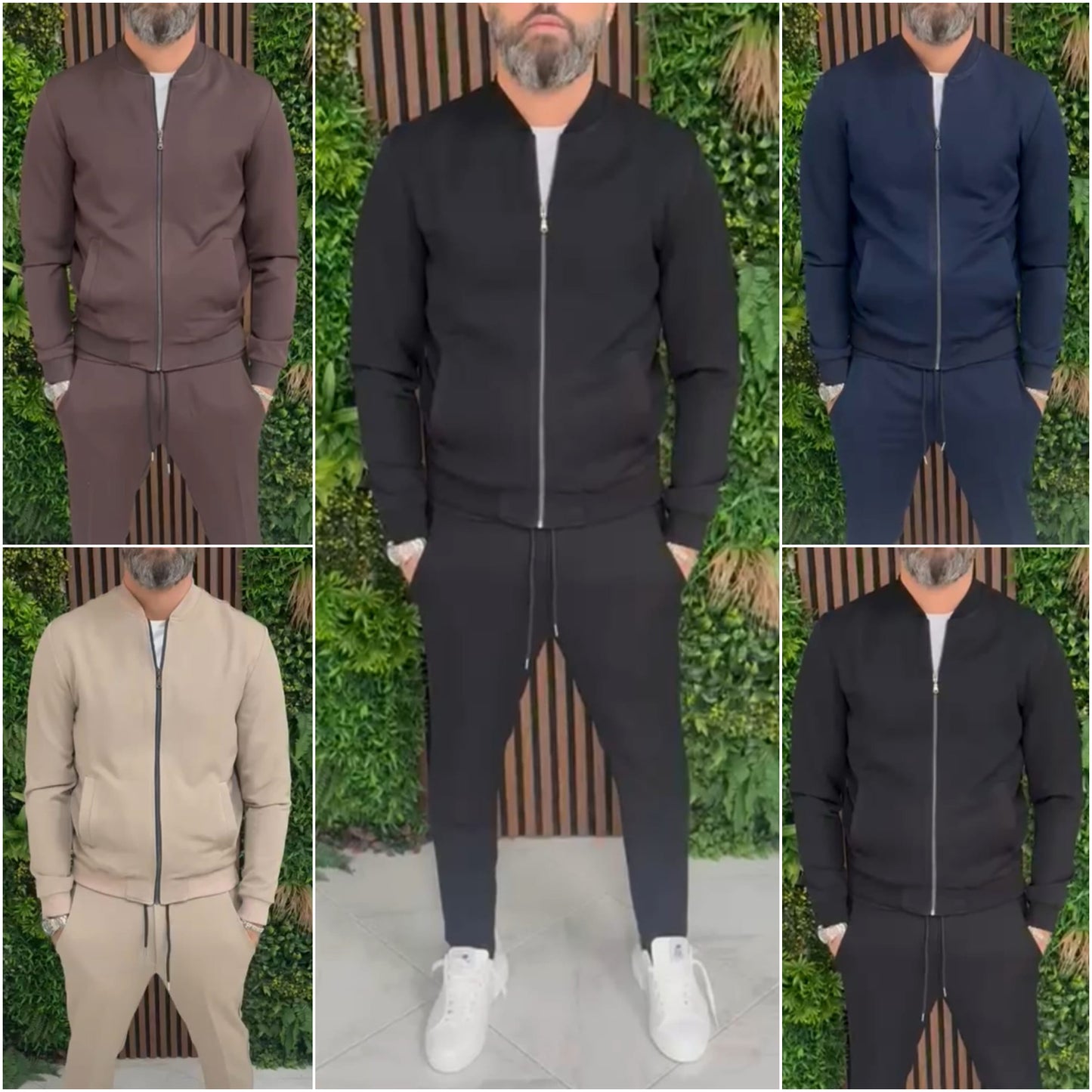 Completo uomo Praga Bomber slim fit giacca e pantalone s,m,l,xl,xxl