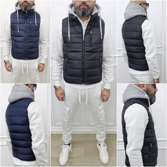 Smanicato giromanica termico cappuccio estraibile corto Nero,Blu M,L,XL,XXL,3XL