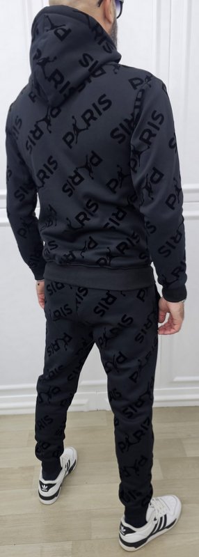 Tuta Paris Limited edition Nero Cappuccio Completo felpata s,m,l,xl,xxl