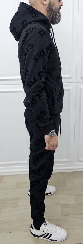 Tuta Paris Limited edition Nero Cappuccio Completo felpata s,m,l,xl,xxl