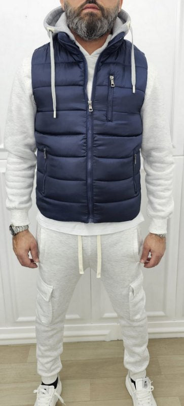 Smanicato giromanica termico cappuccio estraibile corto Nero,Blu M,L,XL,XXL,3XL