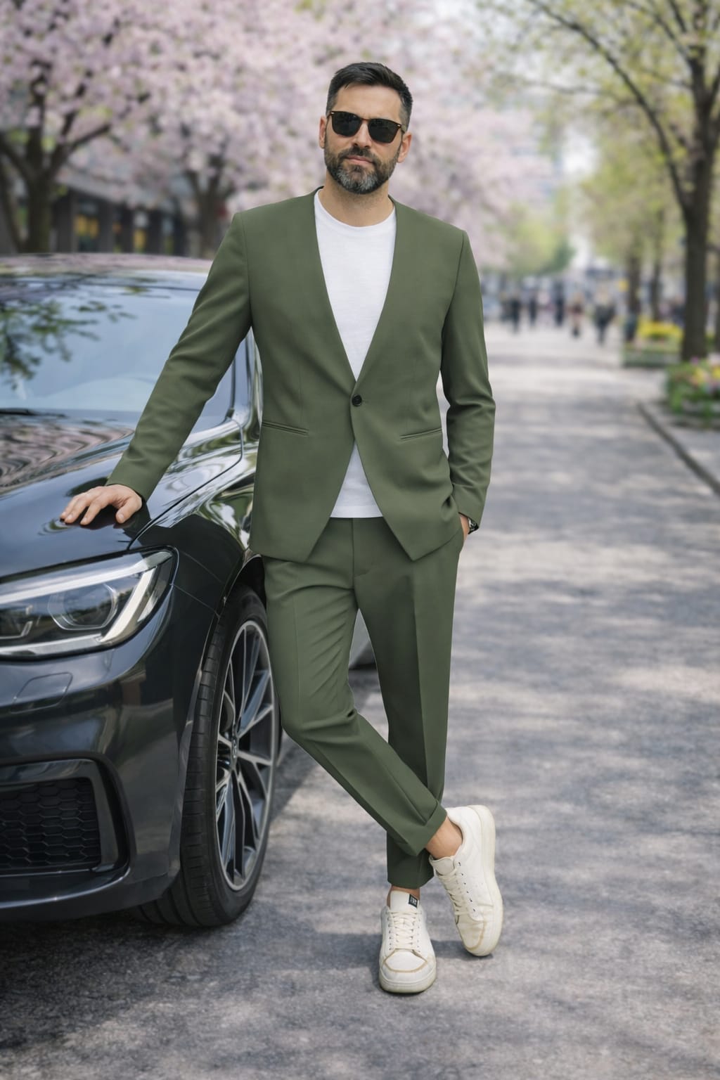 Abito uomo completo 1 bottone giacca+pantalone+T-shirt s,m,l,xl,xxl