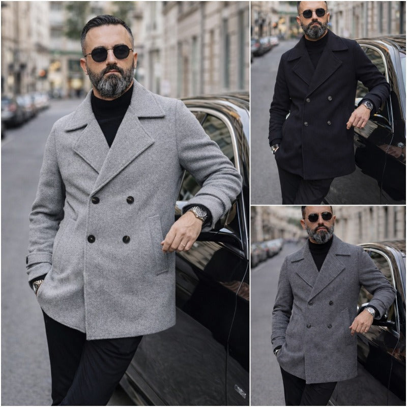 Cappotto Uomo Doppiopetto Giacca Slim fit Elastico s,m,l,xl,xxl 3 Colori