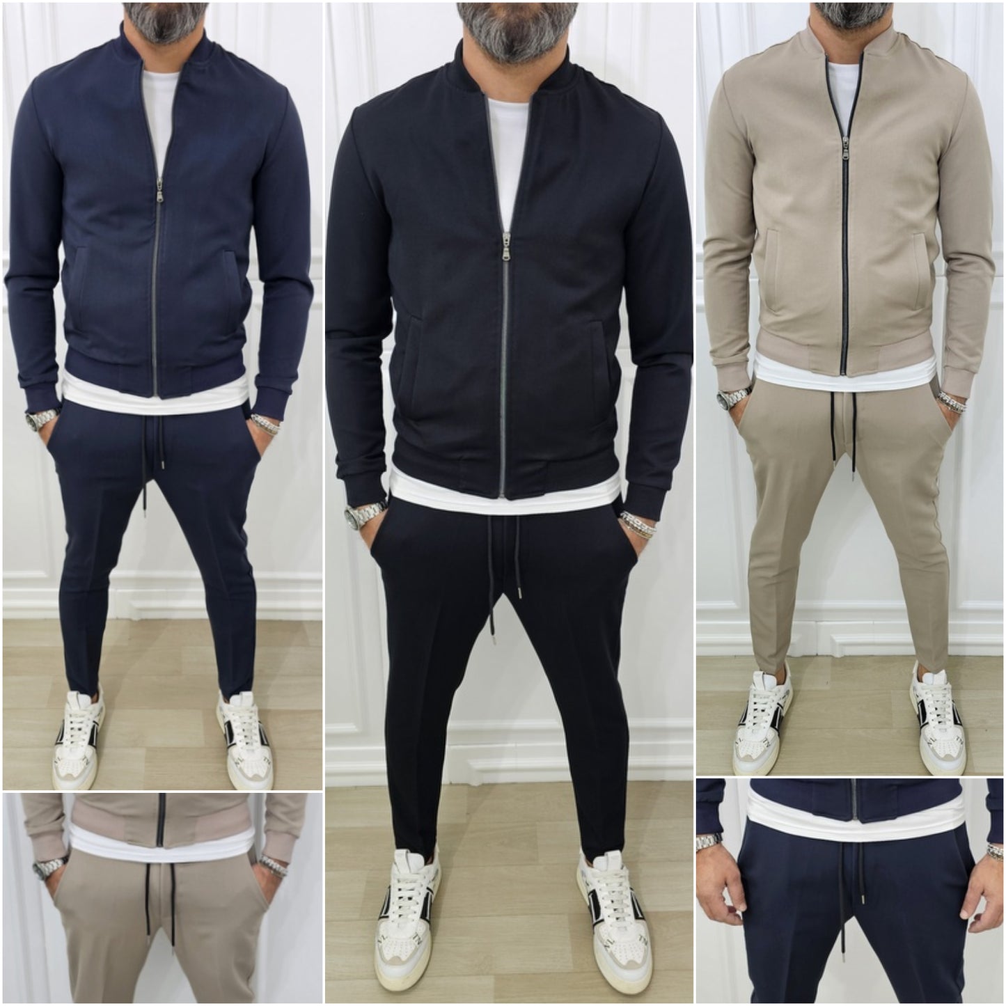 Completo uomo Praga Bomber slim fit giacca e pantalone s,m,l,xl,xxl