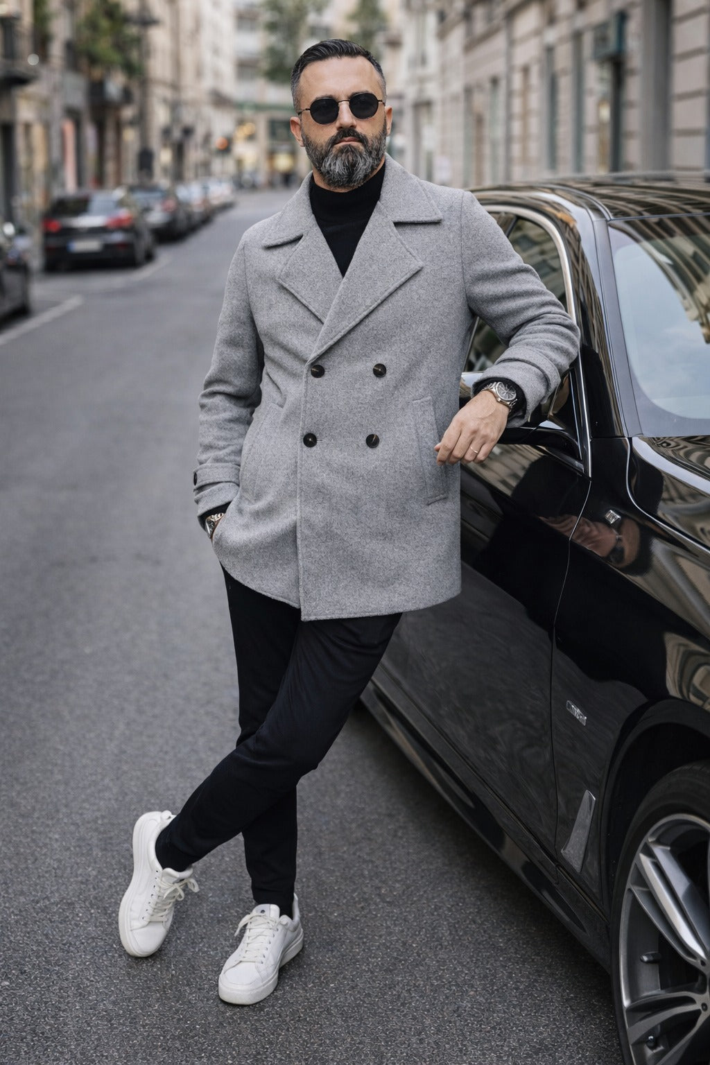 Cappotto Uomo Doppiopetto Giacca Slim fit Elastico s,m,l,xl,xxl 3 Colori