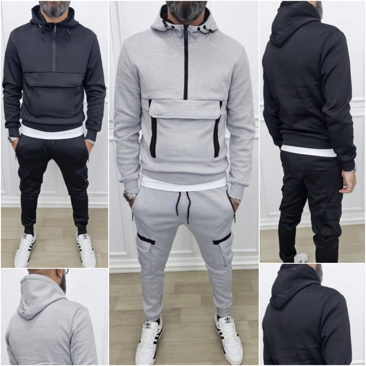 Tuta New Tech cargo Cappuccio Completo felpata 2 colori s,m,l,xl,xxl