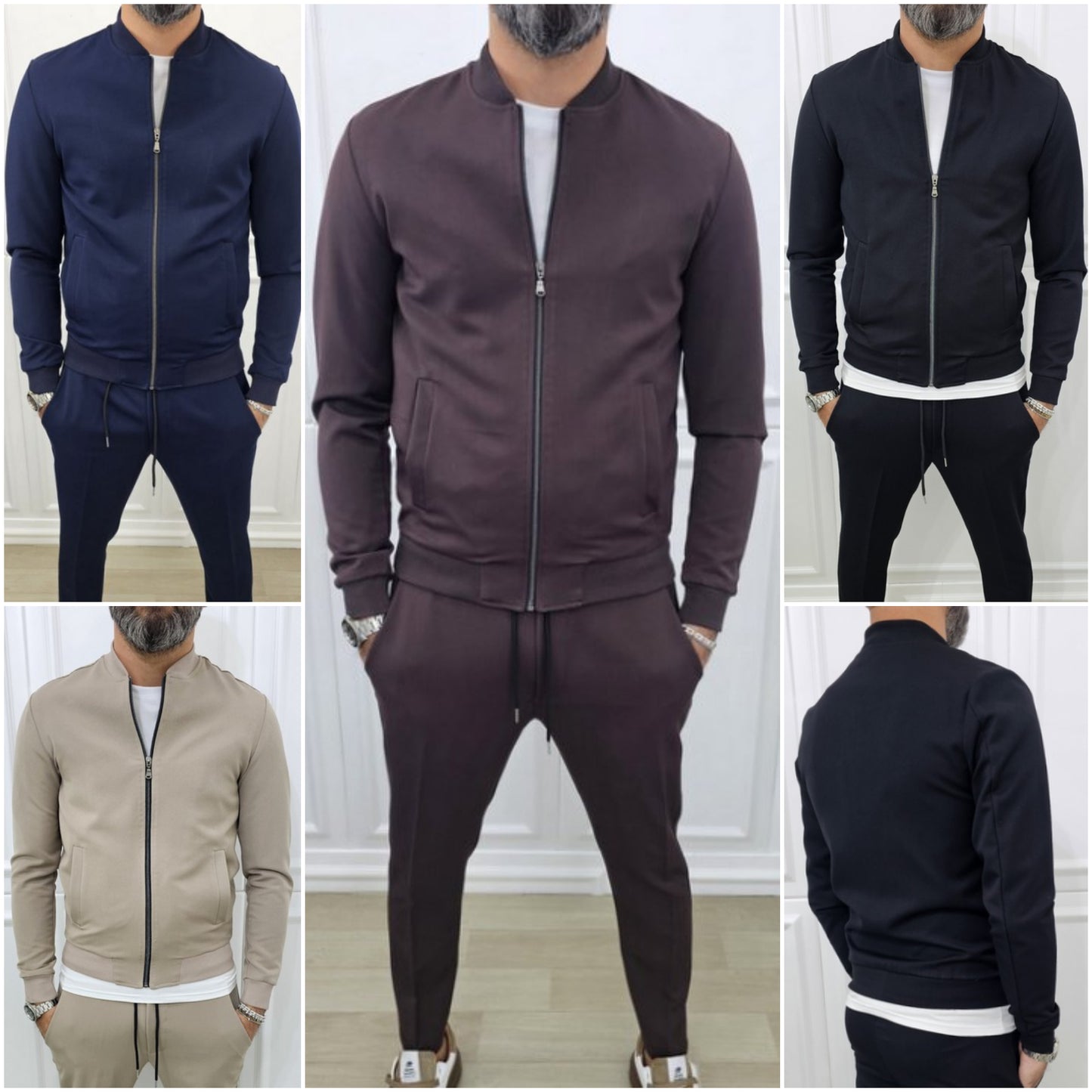 Completo uomo Praga Bomber slim fit giacca e pantalone s,m,l,xl,xxl