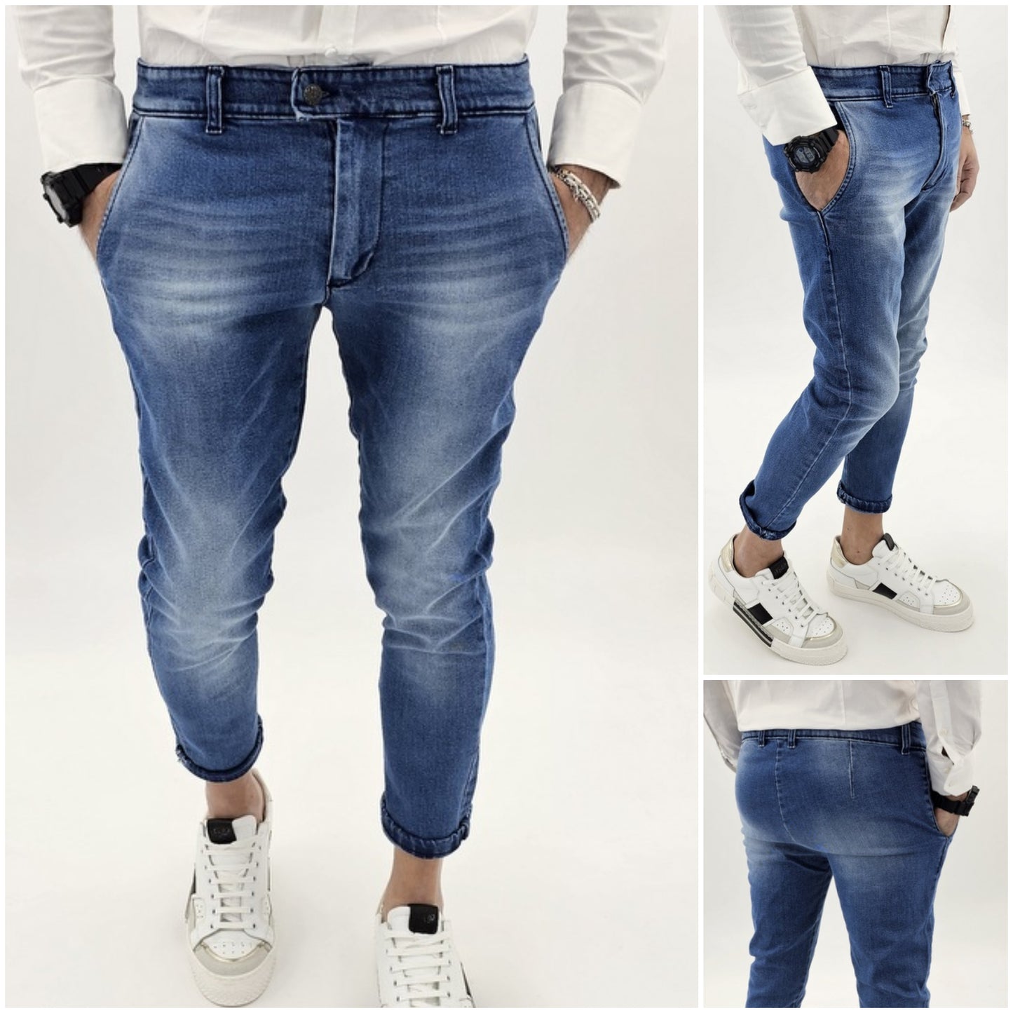 Jeans uomo super slim fit tasche america skinny 44,46,48,50,52