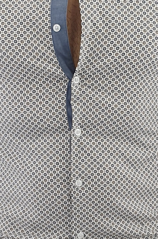 camicia uomo coreana tessuto elastico slim fit fantasia floreale sabbia s,m,l,xl,xxl