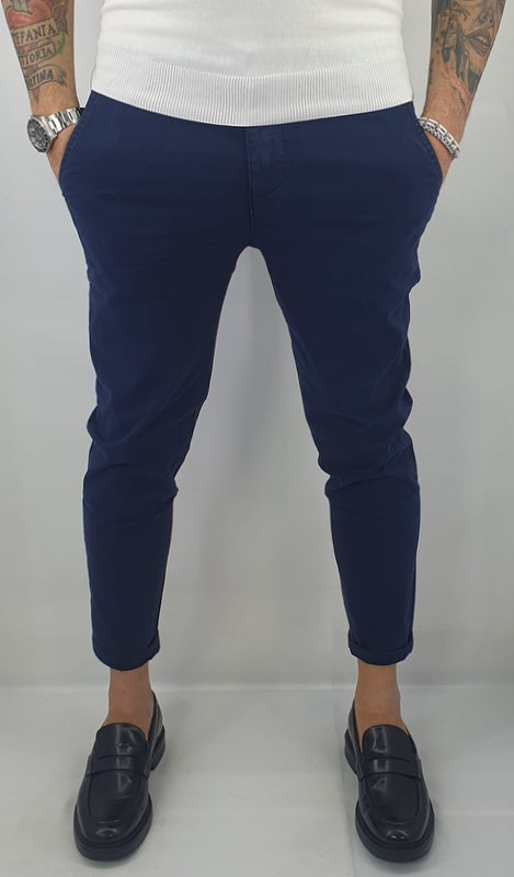 Pantalone Capri Elastico Tasche America 3 colori Sabbia Nero Blu