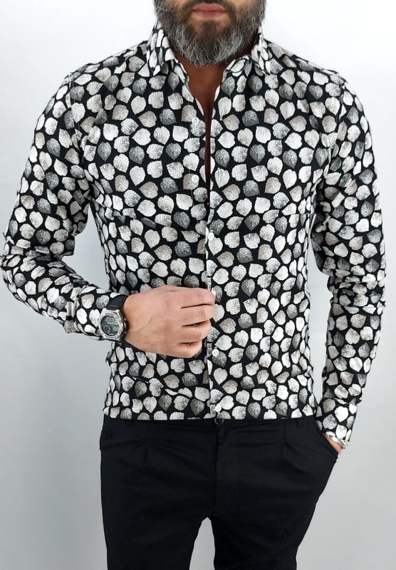 Camicia nera store fantasia uomo